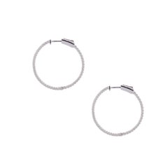 Round Brilliant Diamond Thin Hoop Earrings