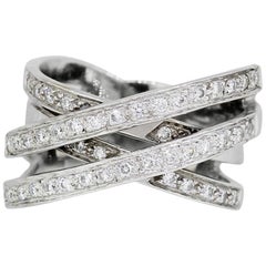 Round Brilliant Diamond Wide Crossover Ring
