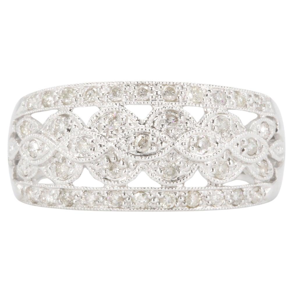 Diamanti tondi Brillianti in fascia d
oro bianco 14K