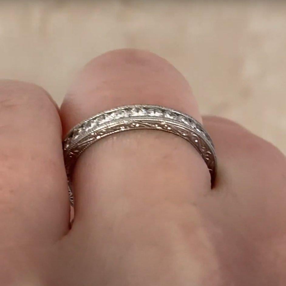 Taille ronde Alliance en platine avec diamants ronds et brillants (environ 0,6 carat) en vente