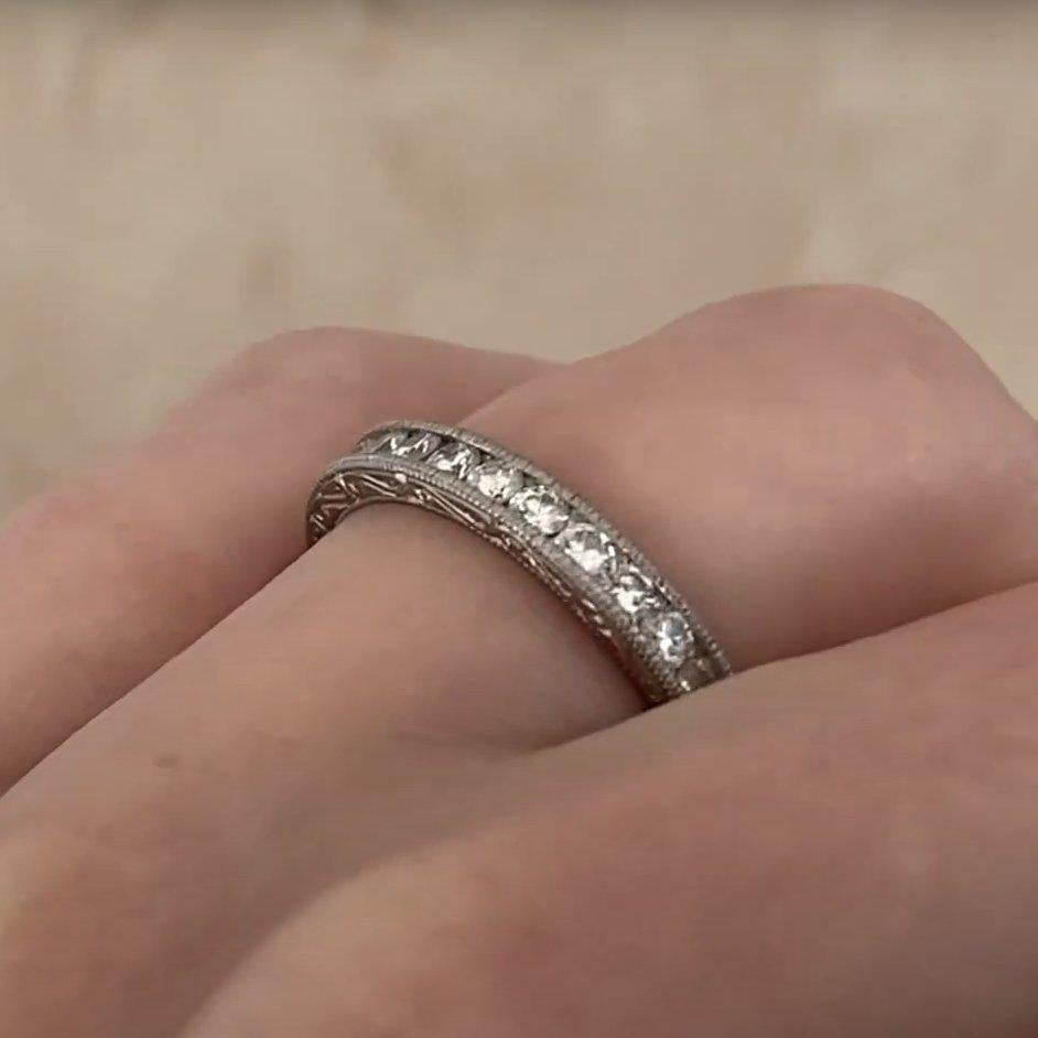 Alliance en platine avec diamants ronds et brillants (environ 0,6 carat) Excellent état - En vente à New York, NY