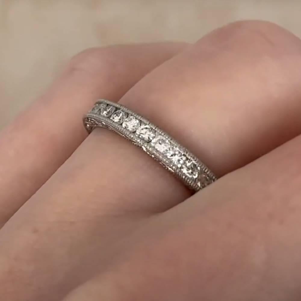 Art Deco Round Brilliant Diamonds Wedding Band (Approx. 0.6-Carats), Platinum For Sale