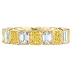 Round Brilliant Eternity Band Fancy Yellow 14K Gold A Crown-Worthy Fancy Rarity