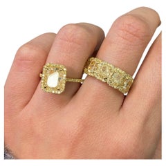 Radiant Eternity Band Fancy Yellow Rare Fancy-Color Splendour  Diamond Ring