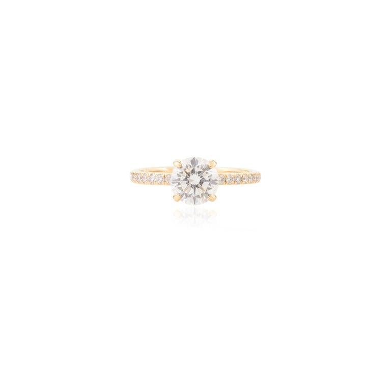 For Sale:  Round Brilliant Moissanite Solid Wedding Ring in 18k Yellow Gold Ring for Mom 3