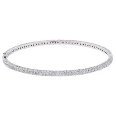 Round Brilliant Pave Diamond Thin Bangle