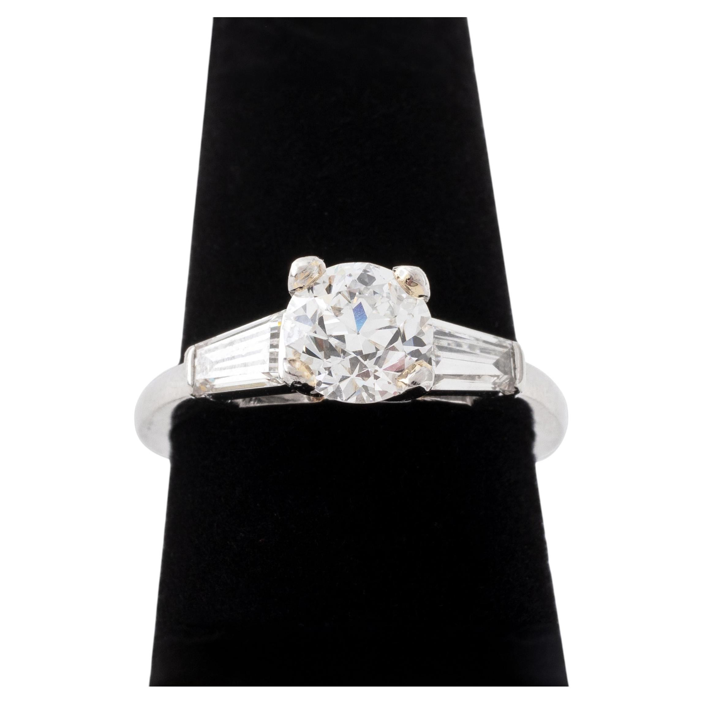 0.98ct GIA Certified Round Brilliant Platinum Diamond Engagement Ring
