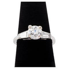 0.98ct GIA Certified Round Brilliant Platinum Diamond Engagement Ring