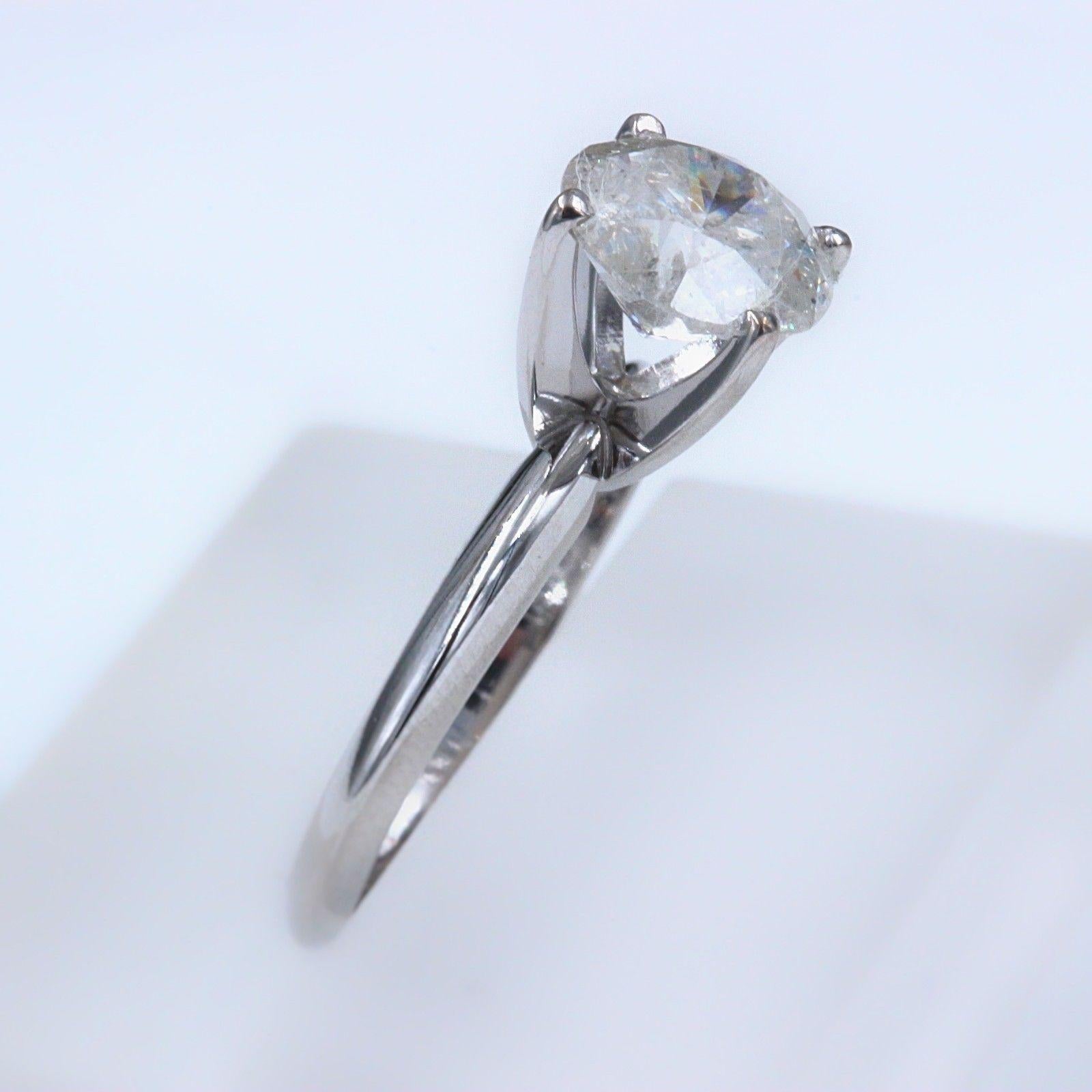 Women's Round Brilliant Solitaire Diamond 1.76 Carat Engagement Ring in 14 Karat Gold
