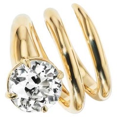 Round Brilliant Statement Brilliant White 14K Gold Elegant Sparkle Signature