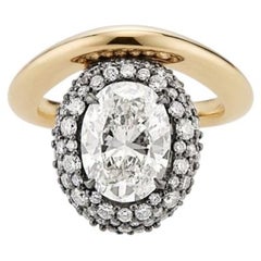 Round Brilliant Statement Brilliant White 14K White Gold Classic Charm
