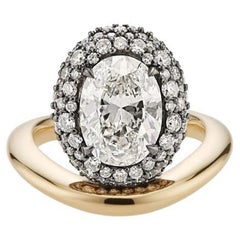 Round Brilliant Statement Brilliant White 14K White Gold Classic Charm