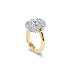 Round Brilliant Statement Brilliant White 14K White Gold Elegant Sparkle