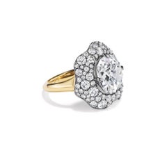 Round Brilliant Statement Brilliant White 14K White Gold Elegant Sparkle