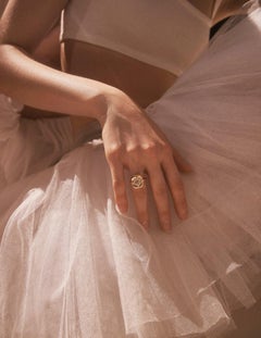 Round Brilliant Statement Brilliant White 14K  Gold Elegant Sparkle Diamond Ring
