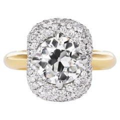 Round Brilliant Statement Brilliant White 14K White Gold Elegant Sparkle