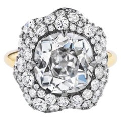 Round Brilliant Statement Brilliant White 14K White Gold Elegant Sparkle