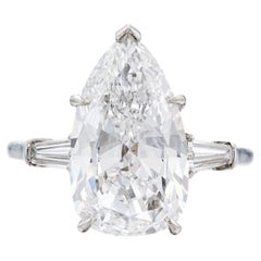 Pear Brilliant Statement Brilliant White  Refined Light Signature Diamond Ring