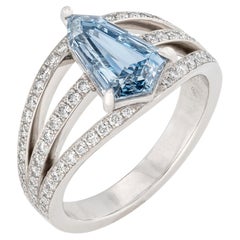 Round Brilliant Statement Fancy blue 14K-Collector’s Treasure Diamond Ring