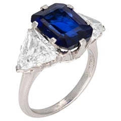 cushion Brilliant Statement Royal Blue Sapphire  Refined Light Signature ring