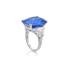 Brilliant Cushion Statement Royal Blue Sapphire  Graceful Brilliance