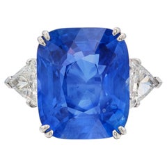 Brilliant Cushion Statement Royal Blue Sapphire  Graceful Brilliance