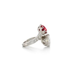 Round Brilliant Statement Ruby and Diamond  Ring Brilliance Modern Classic
