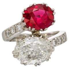 Round Brilliant Statement Ruby and Diamond  Ring Brilliance Modern Classic
