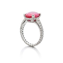 Ovaler Brillant Statement Rubin Rot 14K Weißgold Klassischer Charme Modern Klassisch