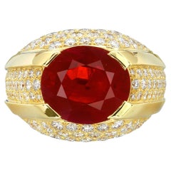 Round Brilliant Statement Ruby Red 14K White Gold Elegant Sparkle Heirloom