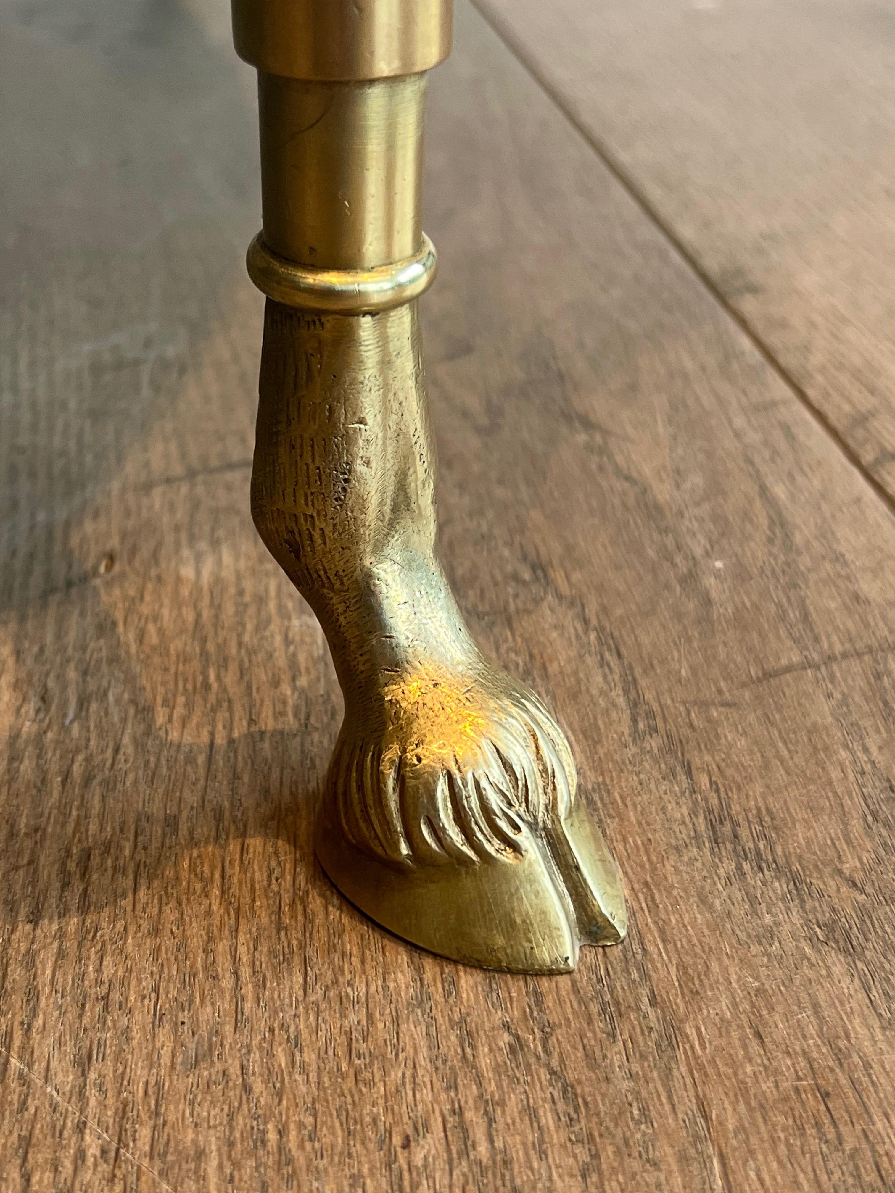Table basse ronde en bronze et laiton avec plateau en marbre de Maison Jansen 4