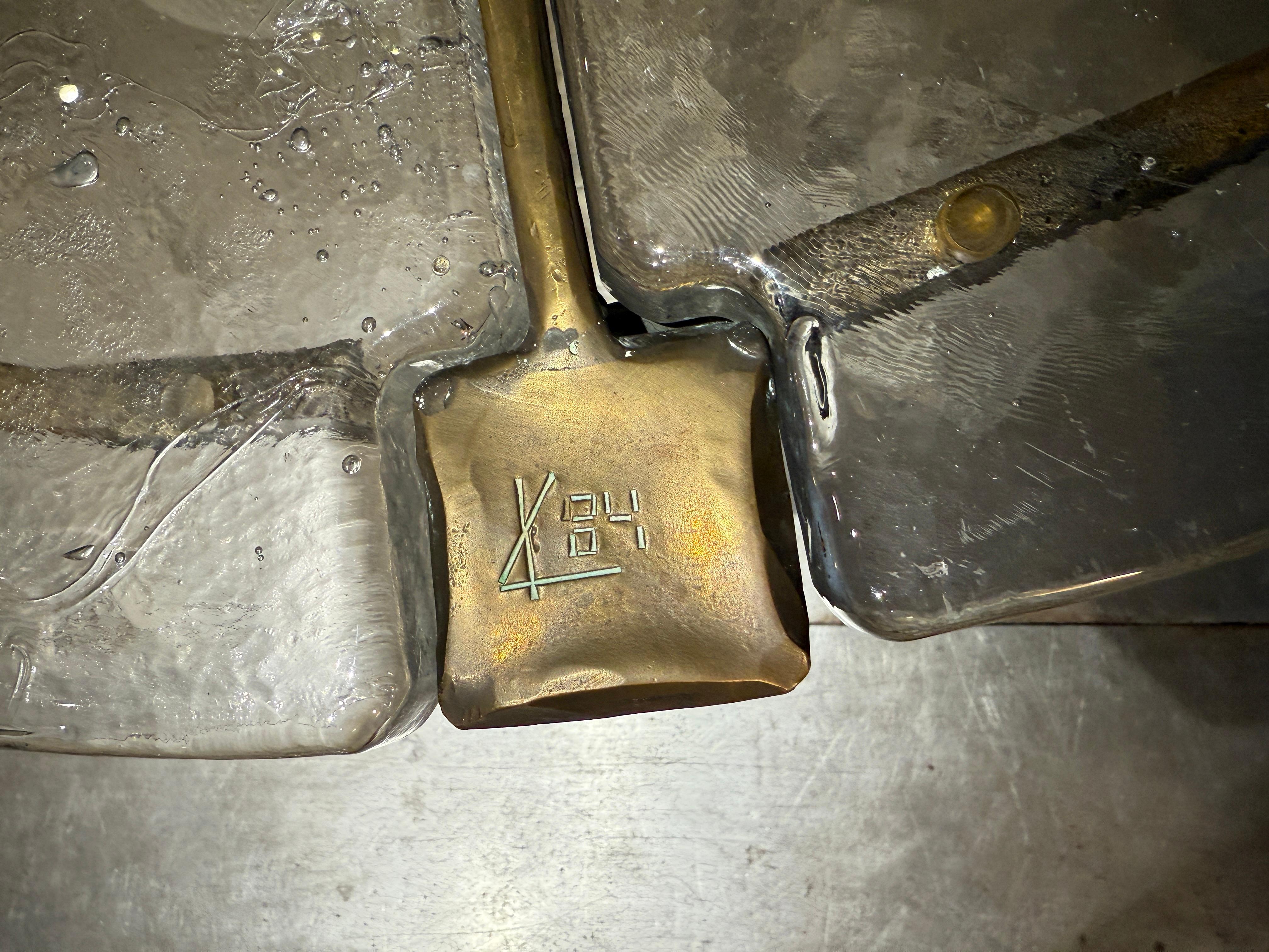 Mid-Century moderno Tavolino rotondo in bronzo Lothar Klute 1984 in vendita