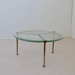 round bronze glass coffee table by Lothar Klute