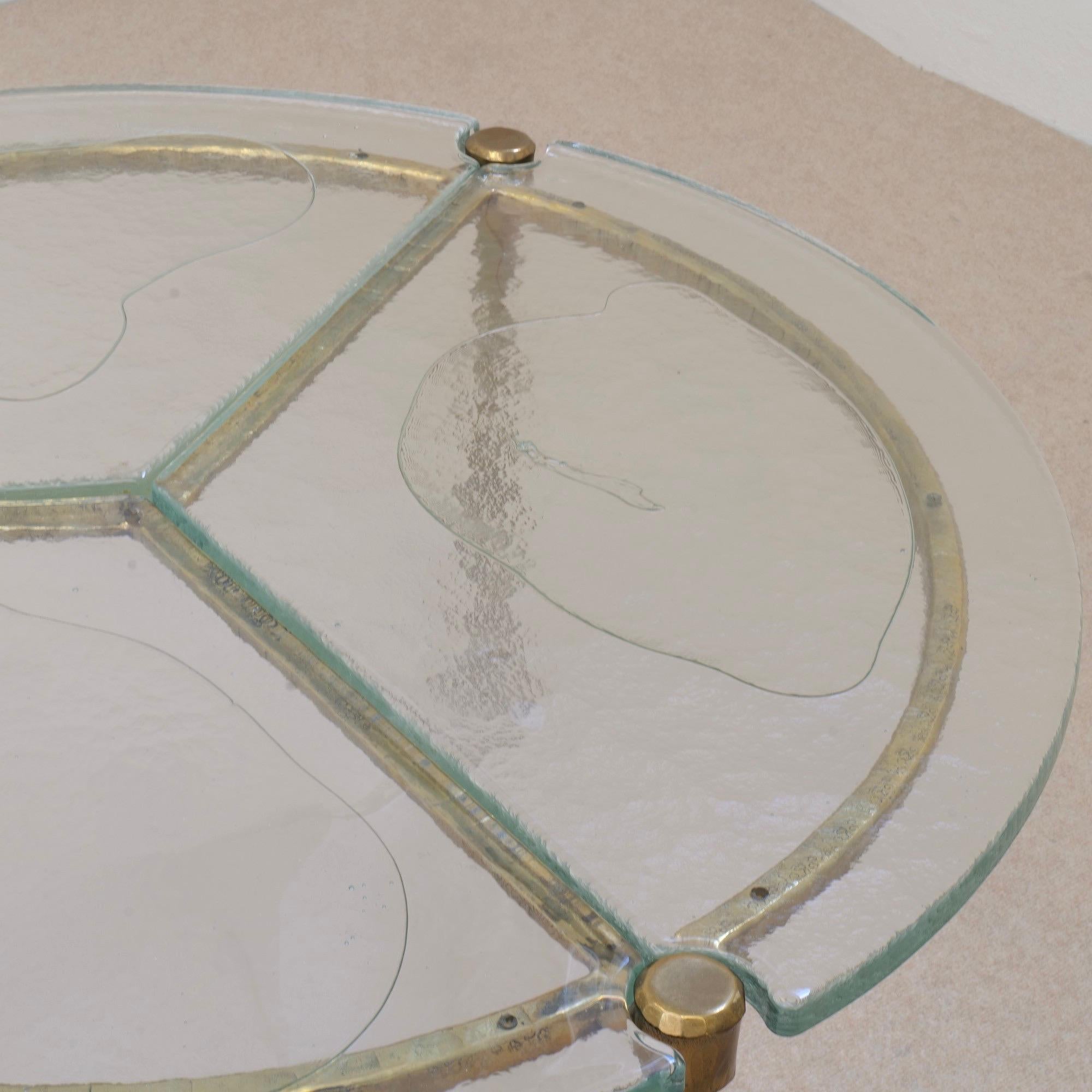 Fin du 20e siècle Table basse ronde en verre bronze de Lothar Klute en vente