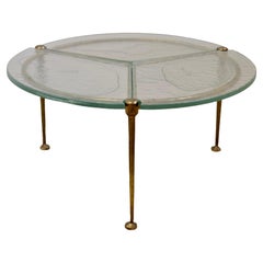 round bronze glass coffee table by Lothar Klute