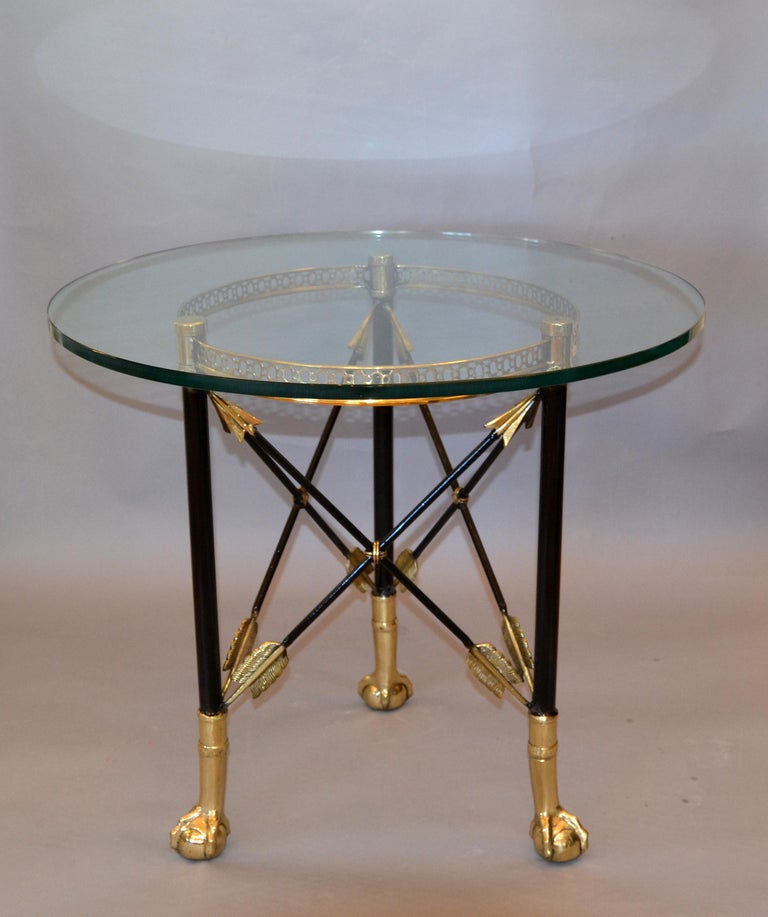 Round Bronze Gl Side Table Ball And Claw Feet