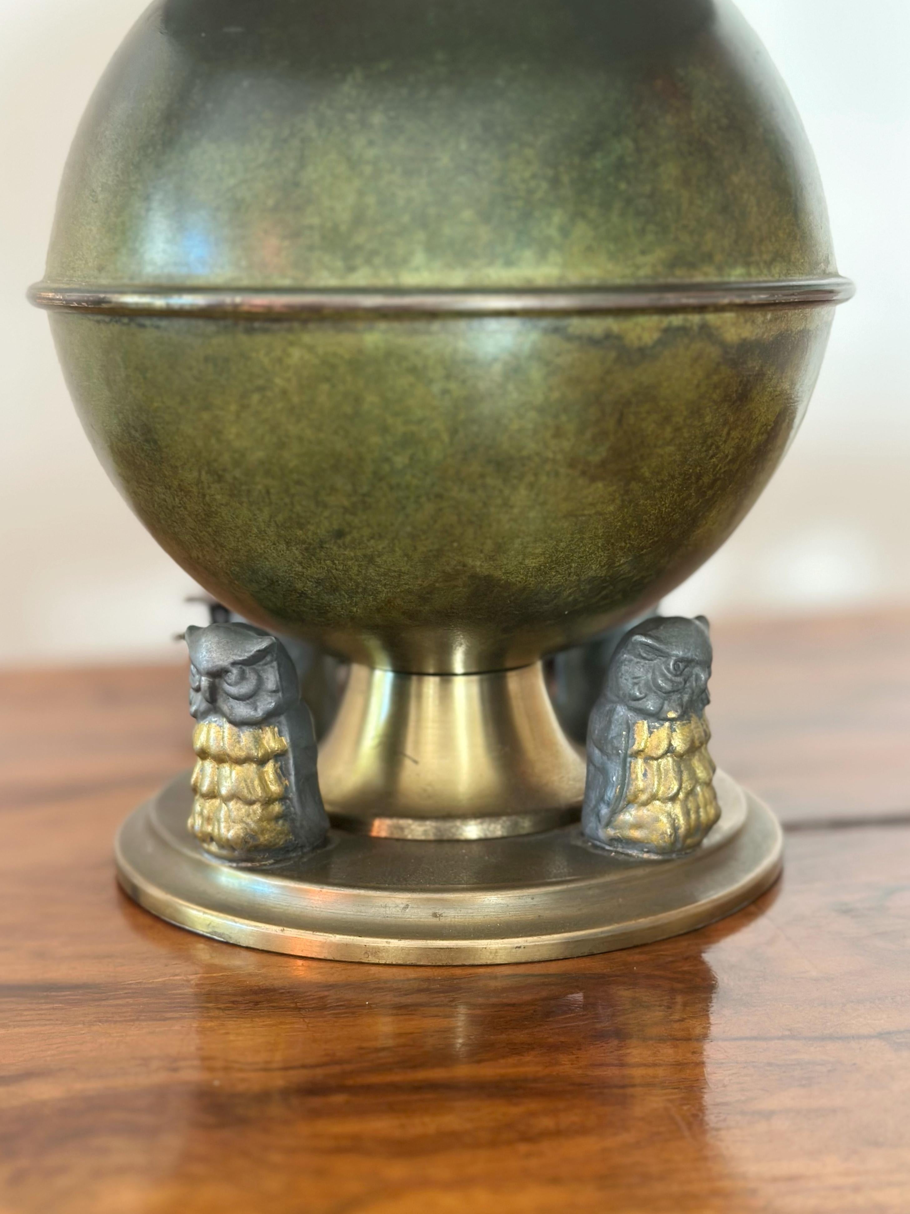 20th Century Round Bronze Table Lamp, 1930s Swedish Art Deco For Sale