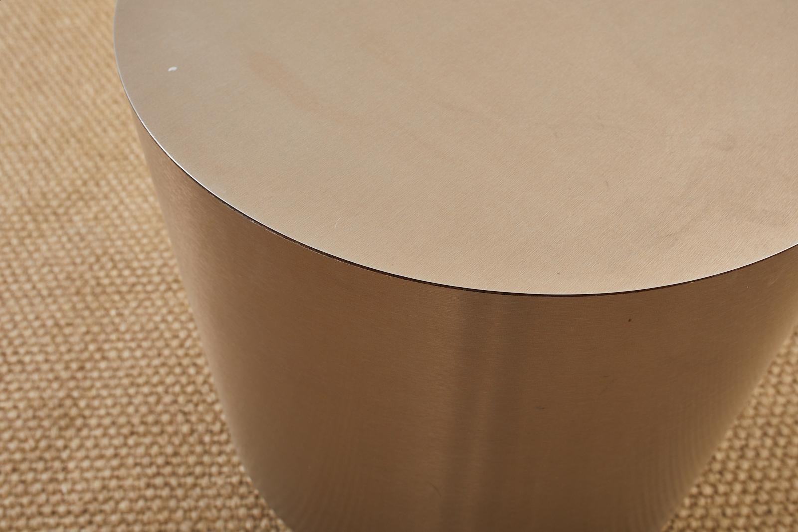 American Round Bronzed Steel Veneer Revolving Display Table Stand