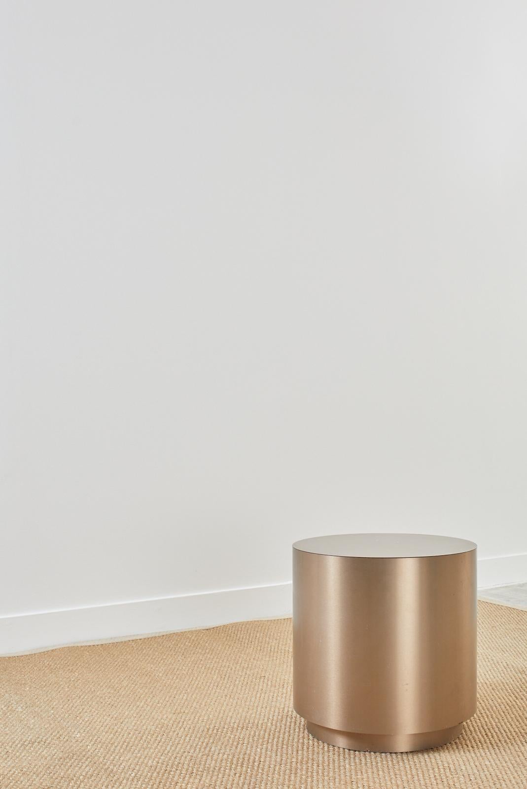 Round Bronzed Steel Veneer Revolving Display Table Stand 2