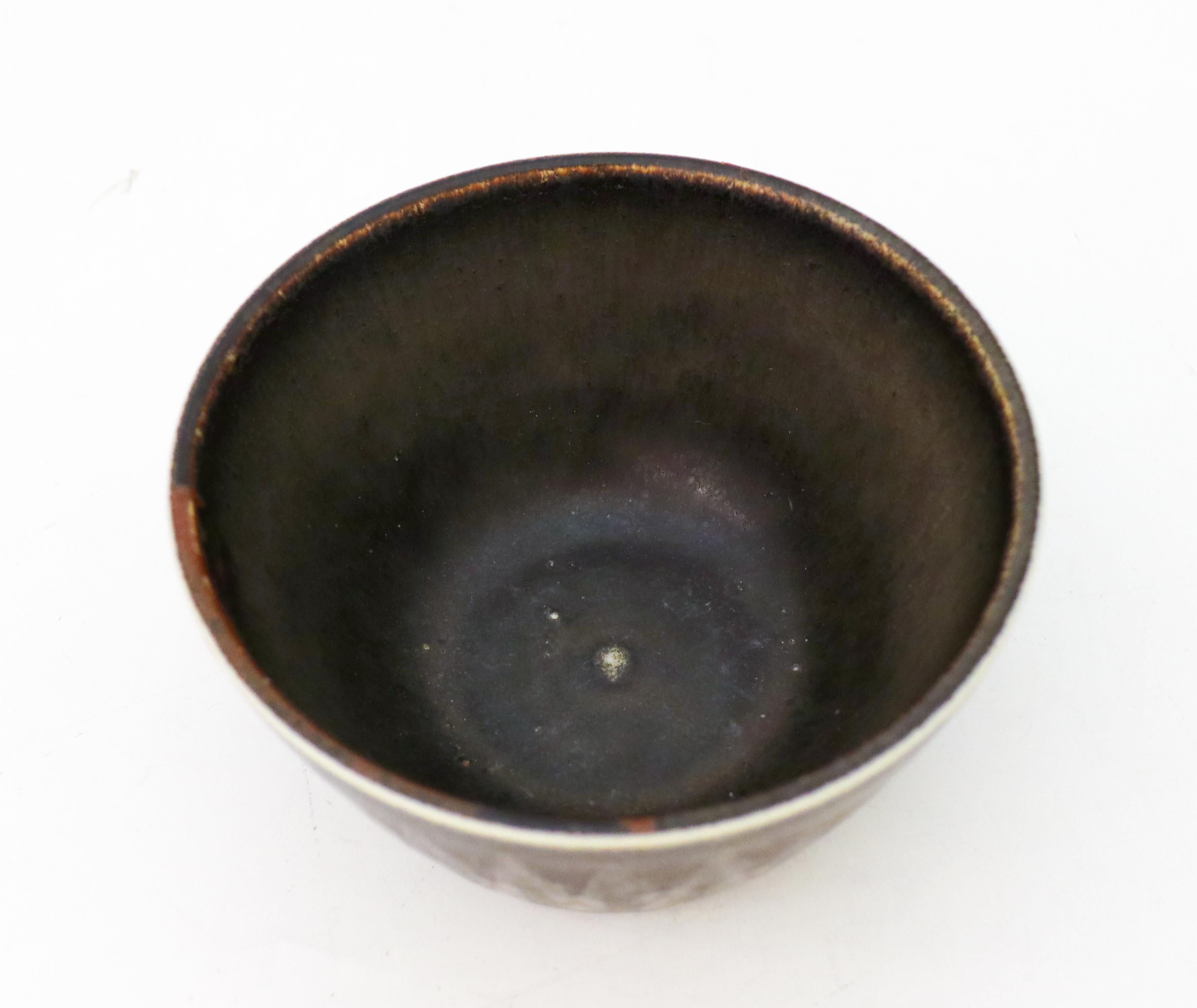 Glazed Round Brown & Bowl - Carl-Harry Stålhane - Rörstrand Atelier - Mid-20th Century For Sale