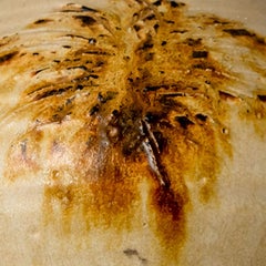 Round Brown Terra Ceramic Pendant Light, Denmark, 1970