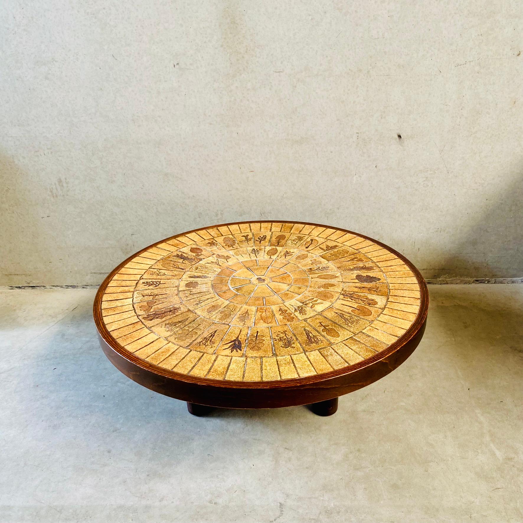 Round Brutalist Ceramic Coffee Table by Roger Capron, France 1960 For Sale 8