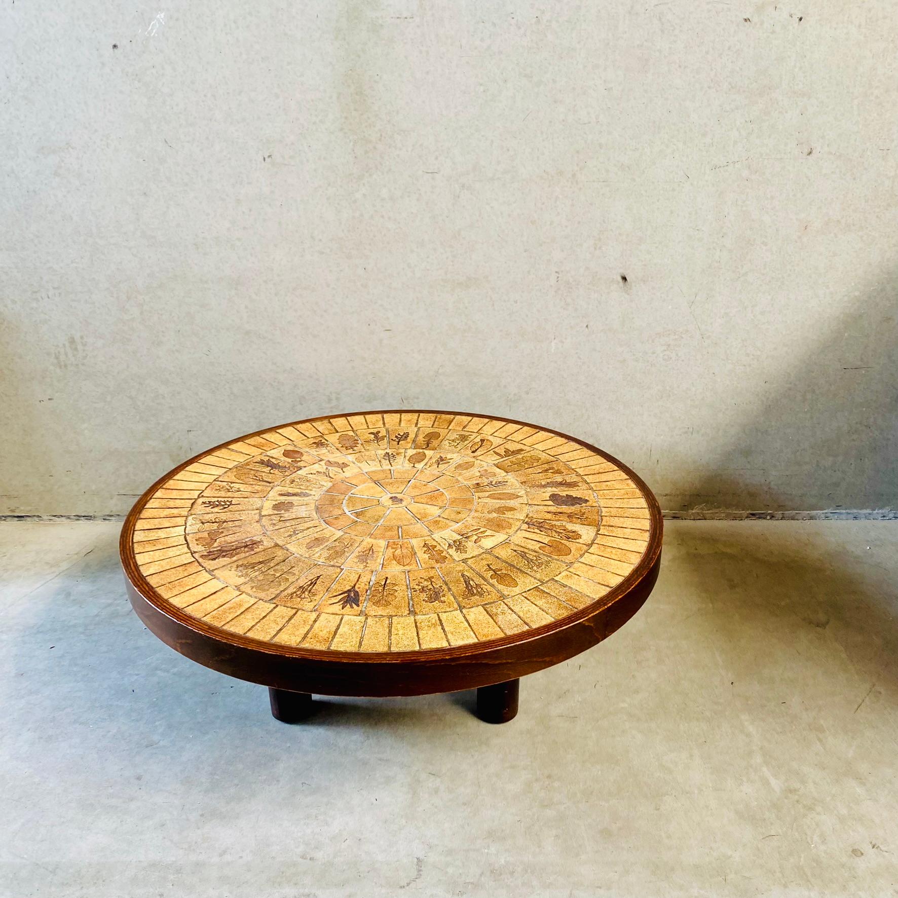 Round Brutalist Ceramic Coffee Table by Roger Capron, France 1960 For Sale 9