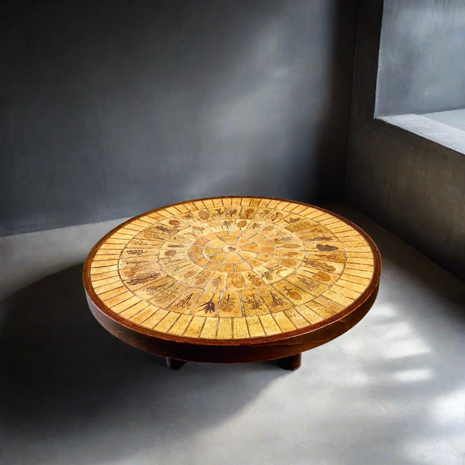 Round Brutalist Ceramic Coffee Table by Roger Capron, France 1960

Elevate your living space with the exquisite Round Brutalist Coffee Table, the epitome of mid-century charm and artisanal craftsmanship. Crafted by the visionary Roger Capron,