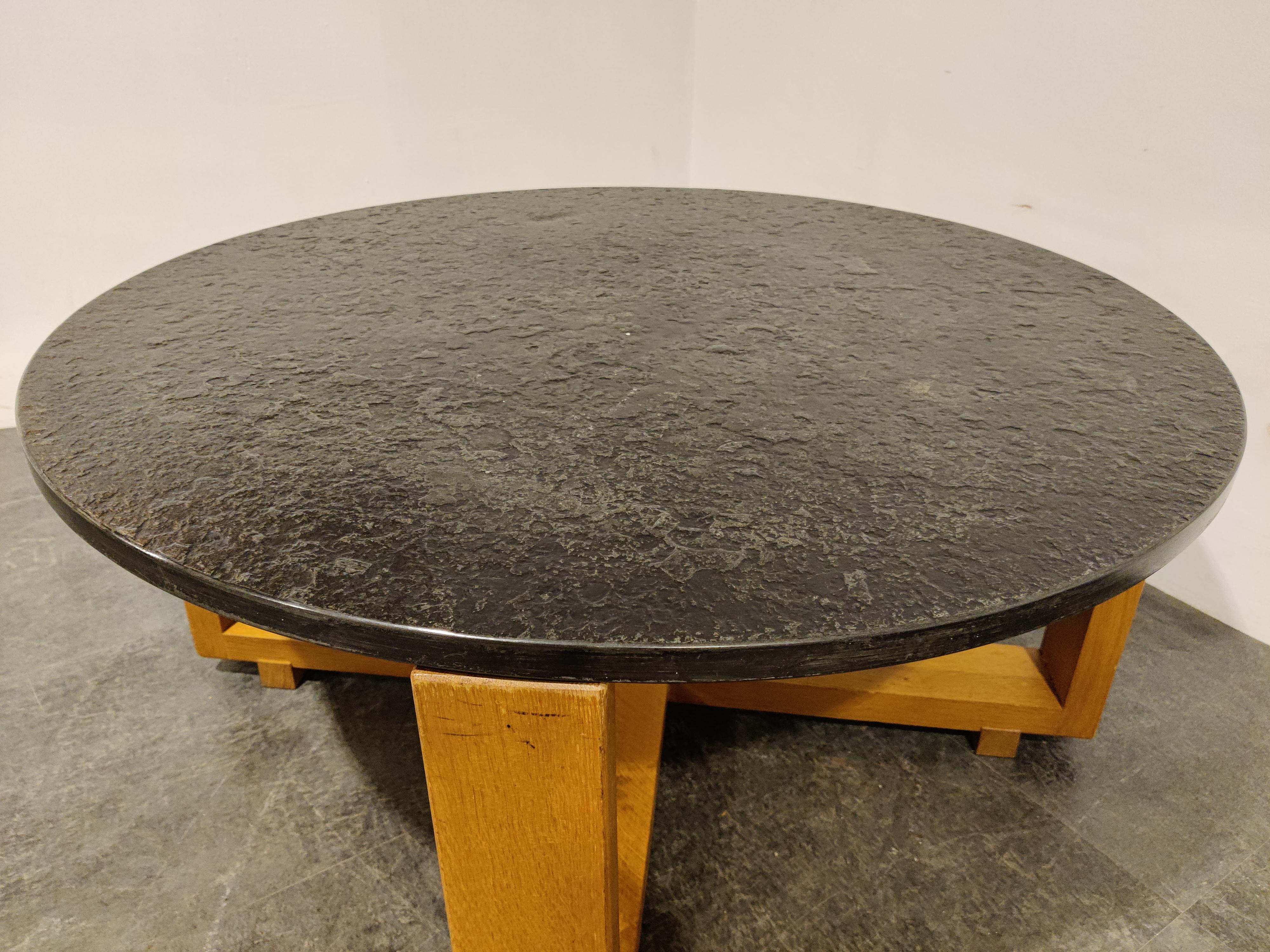 Round Brutalist Coffee Table, 1960s 4