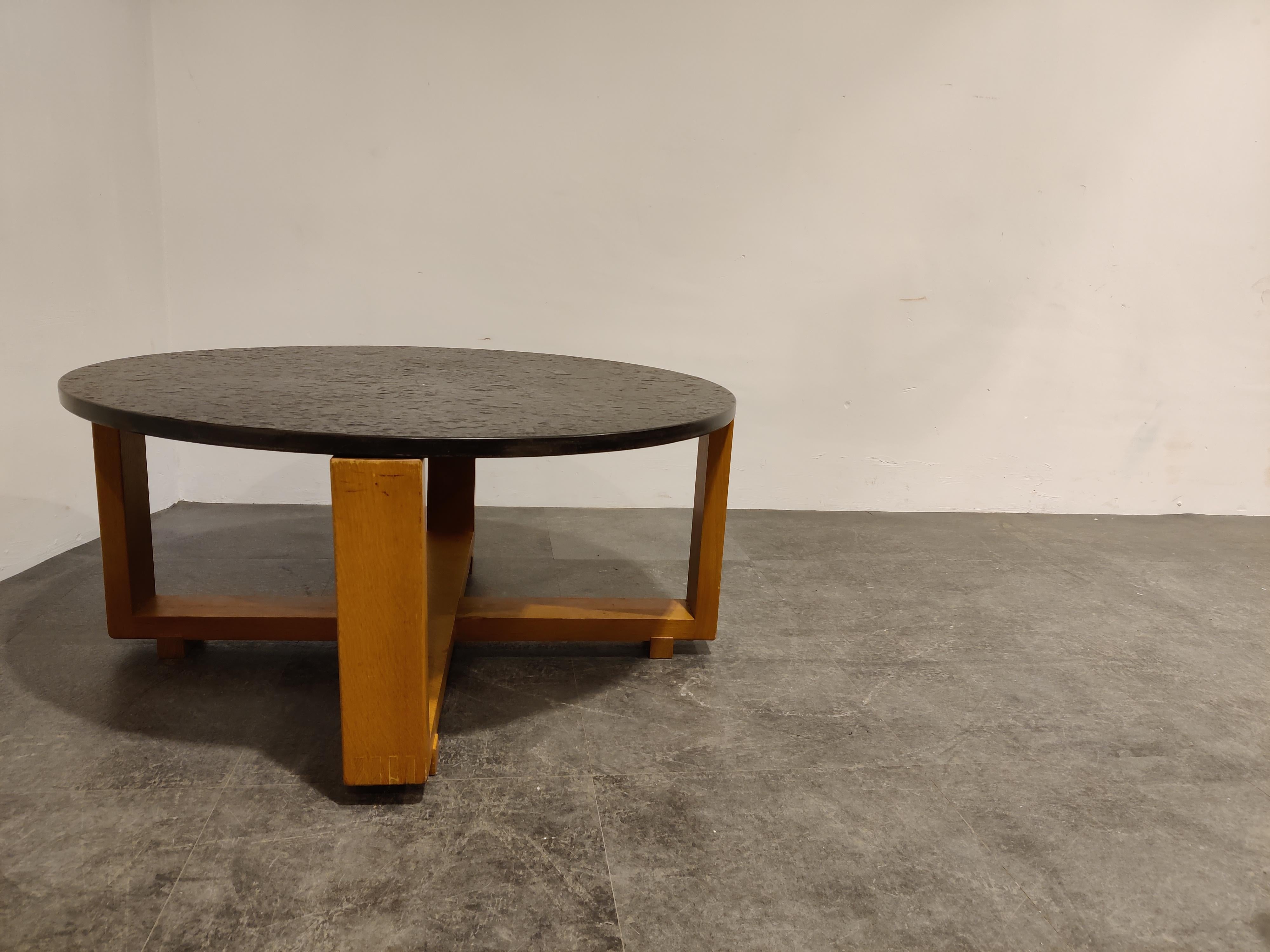 Round Brutalist Coffee Table, 1960s 6