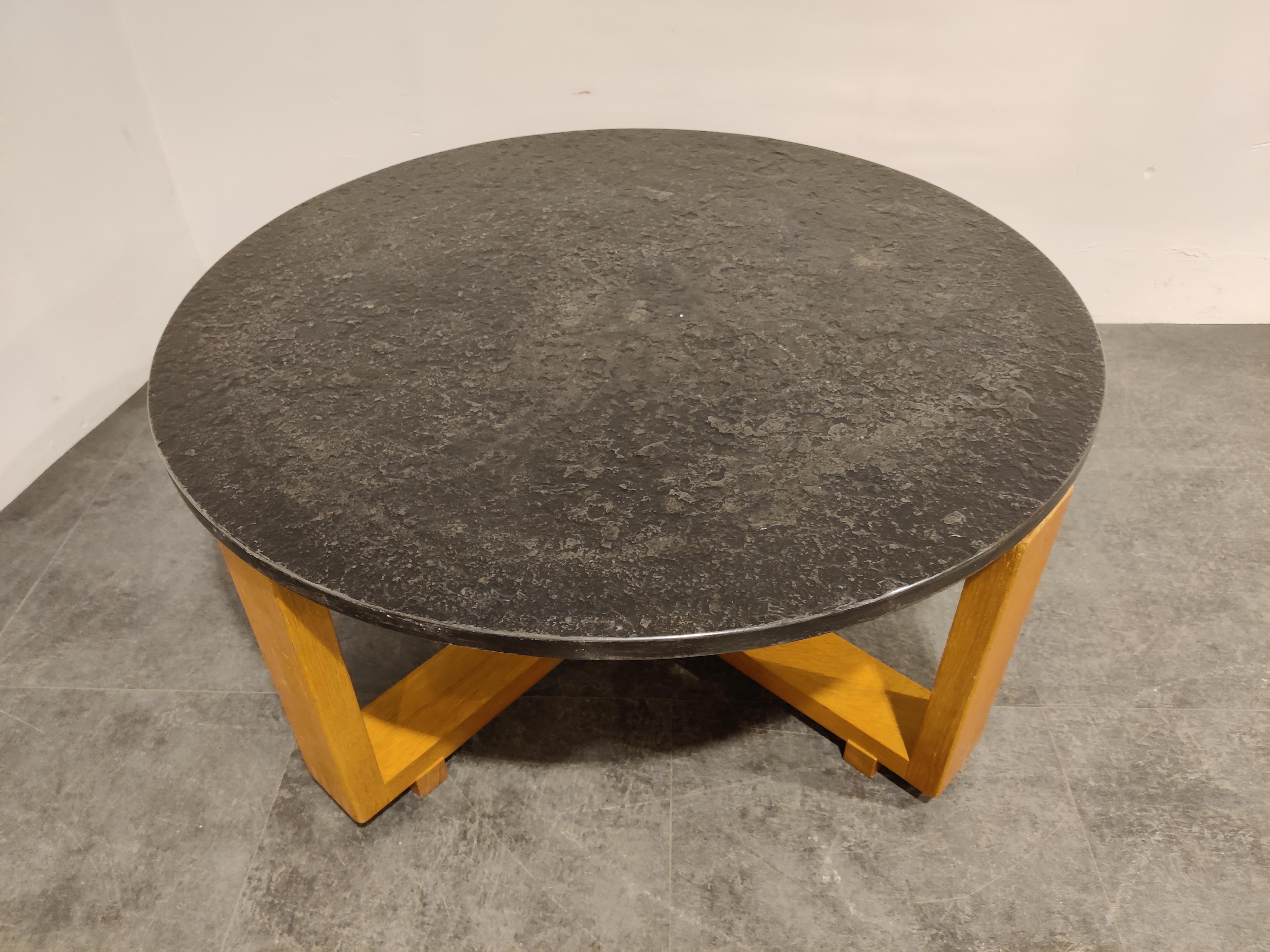Round Brutalist Coffee Table, 1960s In Good Condition In HEVERLEE, BE