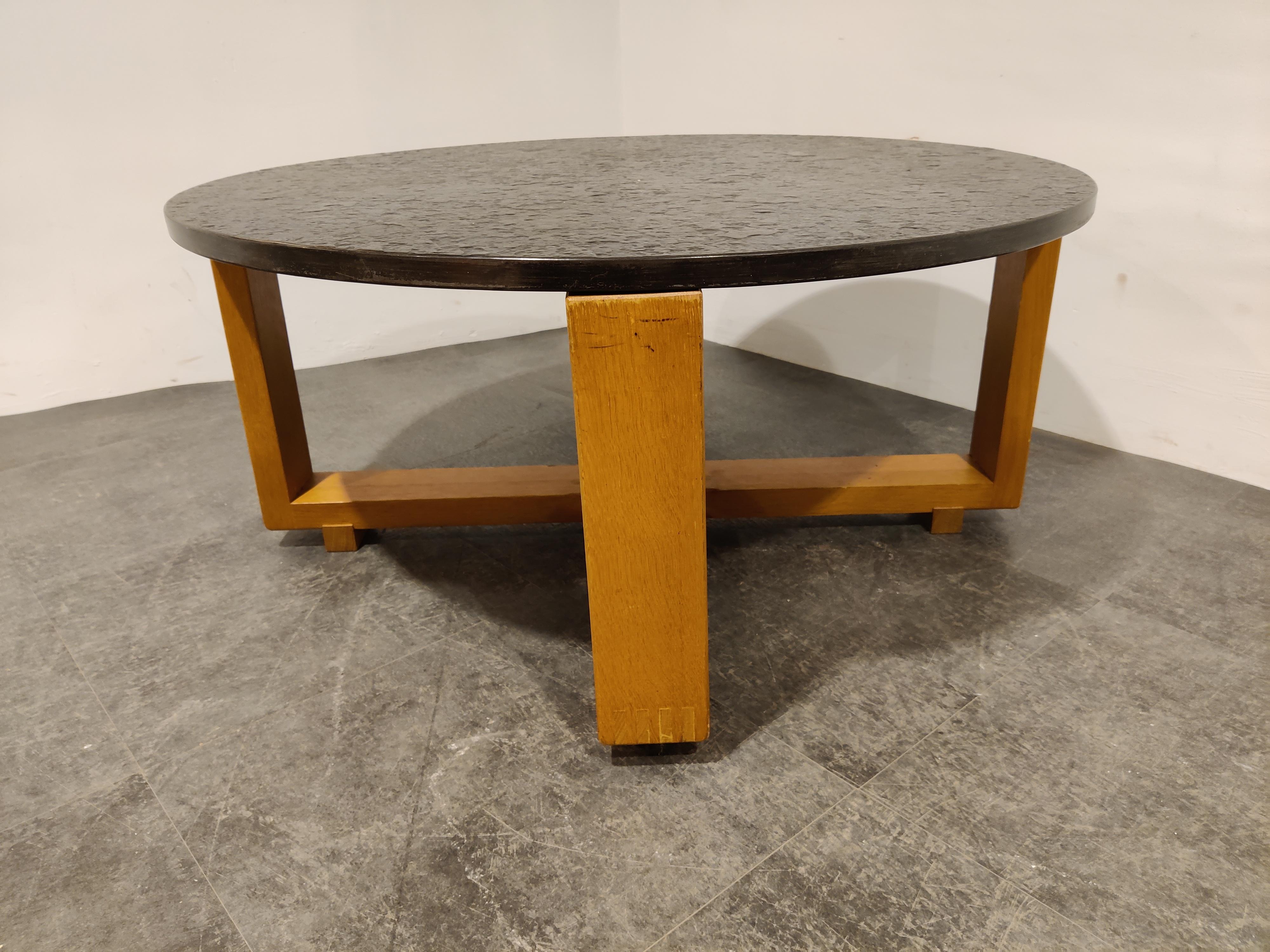 Mid-20th Century Round Brutalist Coffee Table, 1960s