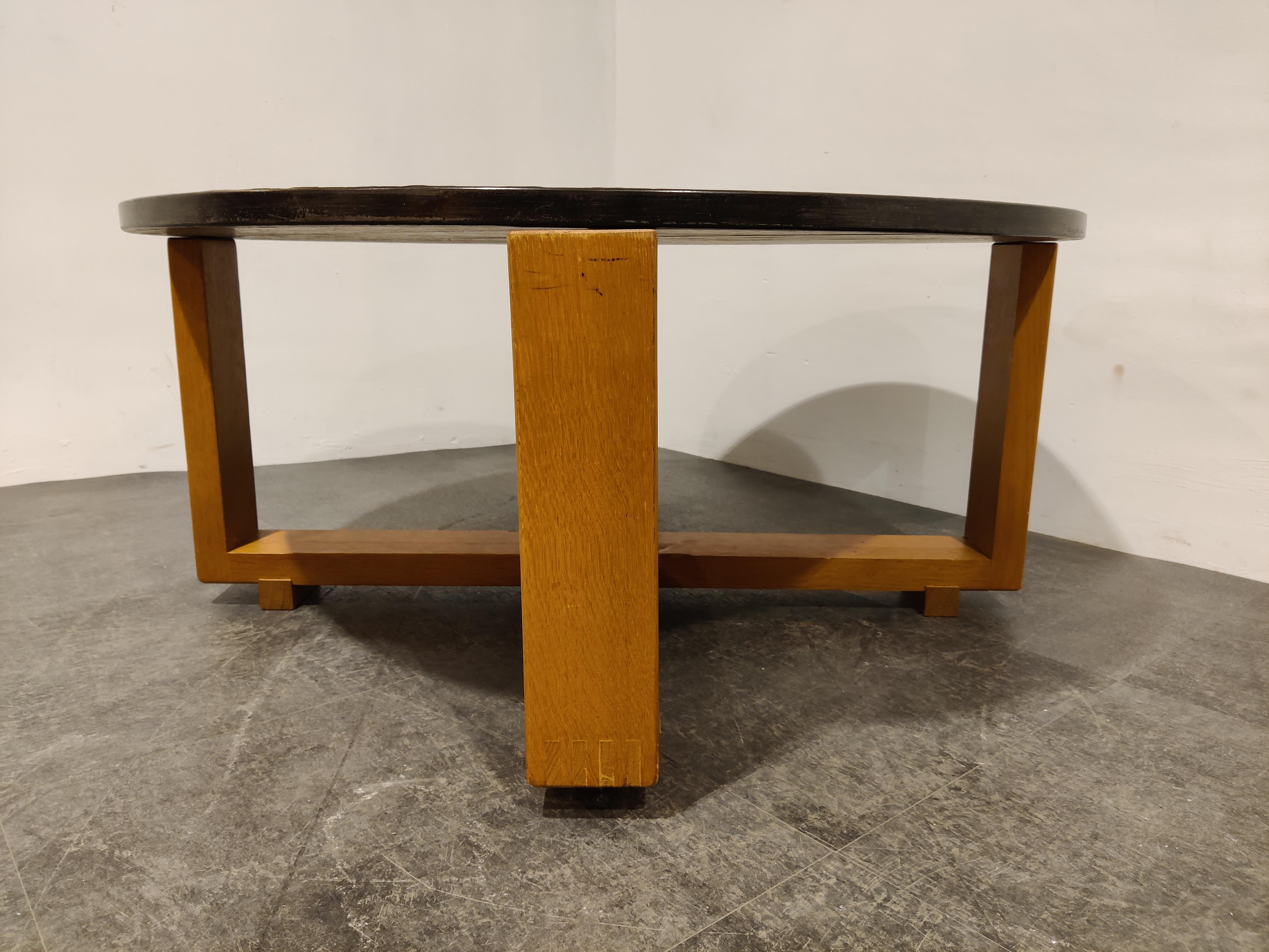 Round Brutalist Coffee Table, 1960s 1
