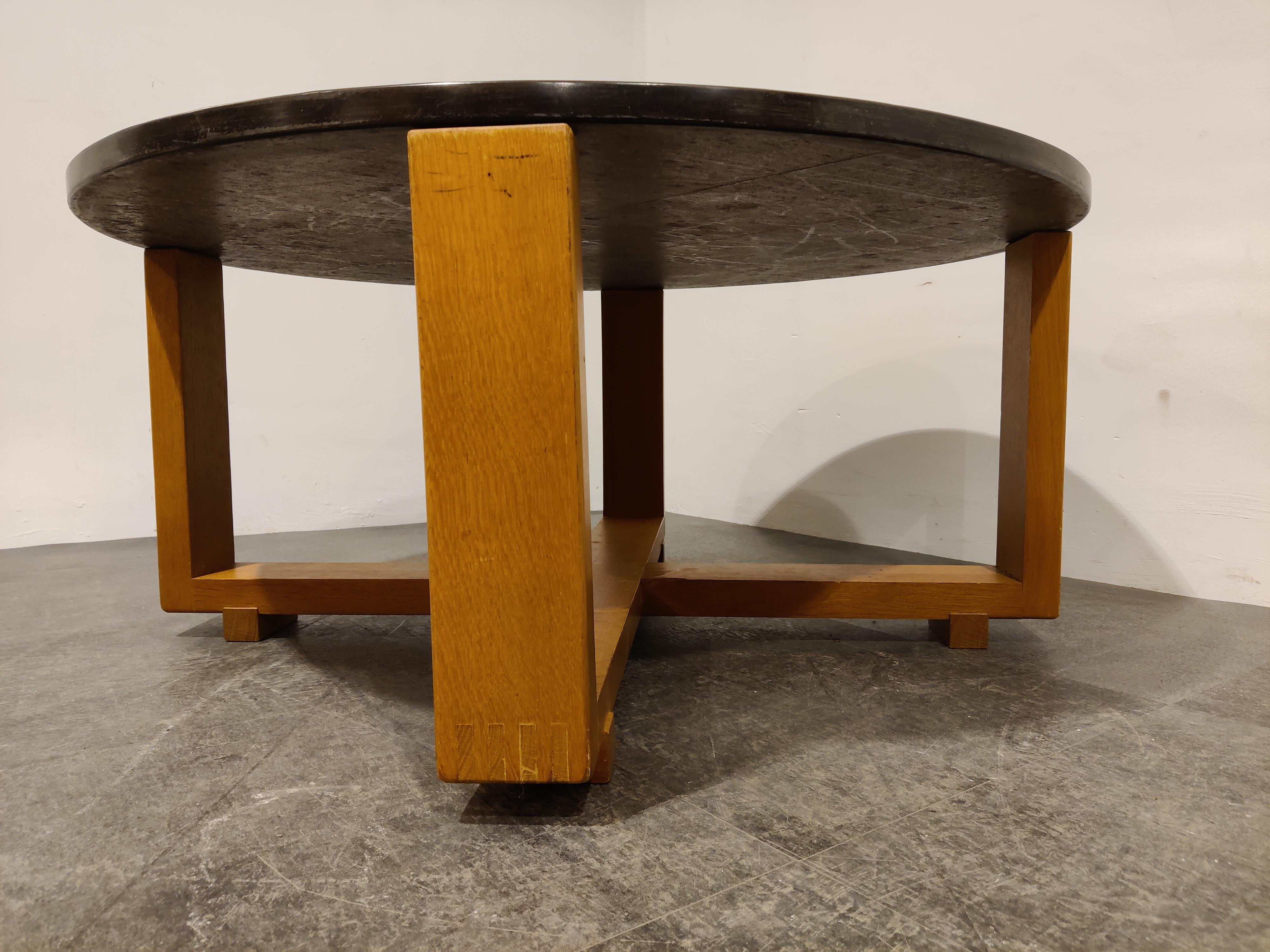 Round Brutalist Coffee Table, 1960s 3